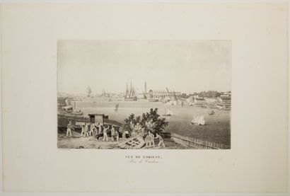null 140 - MORBIHAN. "View of LORIENT, taken from Caudam. Aquatint by Ambroise Louis...
