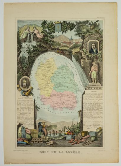 null 301 - Département de LA LOZÈRE. Atlas National illustré par Levasseur Géographe...