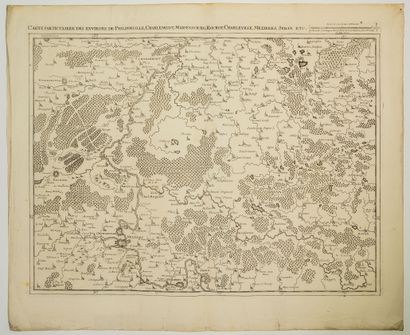 null 146 - ARDENNES. 1712. BELGIUM. "Particular map of the surroundings of Philippeville,...