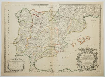512 – ESPAGNE PORTUGAL. Carte de 1708 : «...
