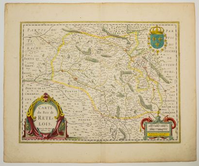 null 143 - ARDENNES. Rethélois 1622. "Map of the Country of Retelois" made by Jehan...
