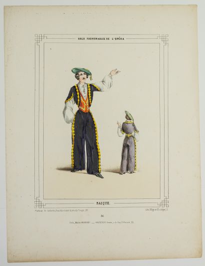 null 318 - COSTUME BASQUE (64). Série « Bals Fashionables de l’Opéra. » Costume de...