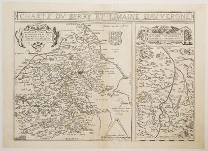 null 75 - Map XVIIe s. : Duchy of BERRY LA LIMAGNE (Center of Auvergne) " Charter...
