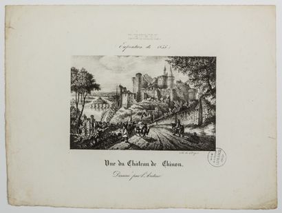 null 408 - INDRE-ET-LOIRE. « Vue du Château de CHINON, dessiné par l’auteur « DÉTREZ...