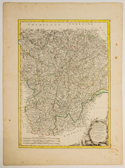 null 102 - « Carte des Gouvernements de BOURGOGNE, de FRANCHE COMTÉ et de LYONNOIS....