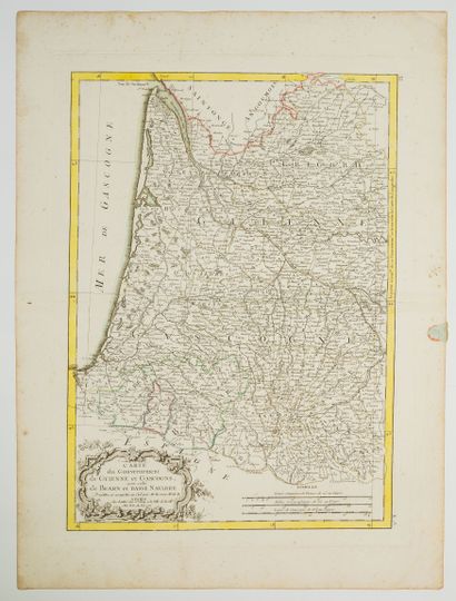 null 264 - « Carte du Gouvernement de GUIENNE et GASCOGNE, avec celui de BÉARN et...