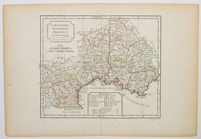 null 293 - « LANGUEDOC, DAUPHINÉ, PROVENCE, par Robert de Vaugondy, corrigés par...