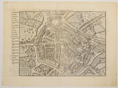 null 100 - CÔTE D'OR. 16th century cavalier view of the city of BEAUNE. (c. 1574)...