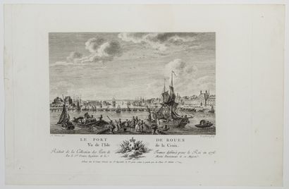 null 391 - SEINE-MARITIME. "The Port of ROUEN, seen from the Isle of the Cross. Reduced...