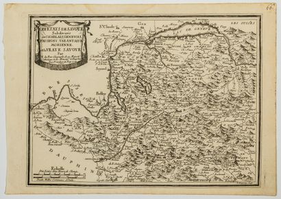 null 206 - Map of 1705 of SAVOIE: "The States of SAVOYE subdivided into Chablais,...