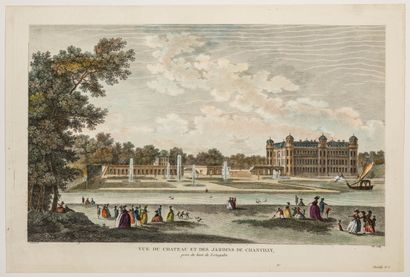 null 59 - OISE. CHANTILLY. "View of the Castle and Gardens of CHANTILLY, taken from...