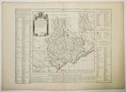 null 278 - HÉRAULT. Map of the Diocese of BÉZIERS, drawn on the spot by Sieur Gautier...