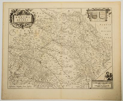 null 169 - Carte XVIIe de la MARNE et des ARDENNES. « Diocèse de RHEIMS, et le Pays...