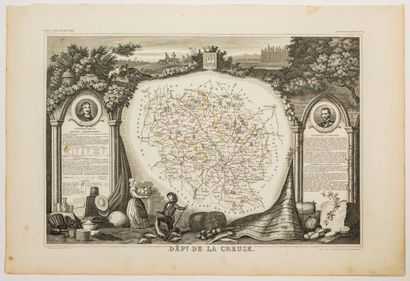 null 88 - "Department of LA CREUSE" National illustrated atlas (c. 1845). Impr. Lemercier,...