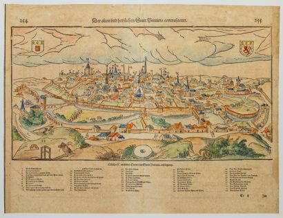 null 462 - VIENNA. XVIth engraving of the City of POITIERS. Original proof engraved...