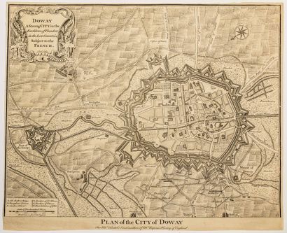 null 51 - DOUAI. Plan of the City of DOUAY in the County of Flanders. English engraving...