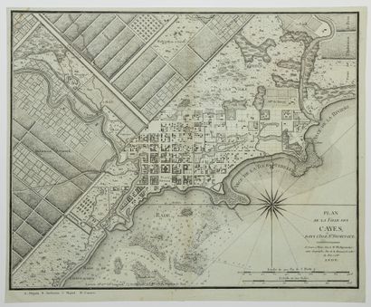 524 - Plan de la ville des CAYES, dans l’ile...