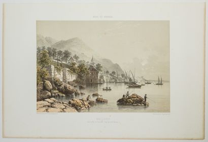 null 215 - HAUTE-SAVOIE. « MEILLERIE, sur le Lac de Genève.» Gravure XIXe s. série...