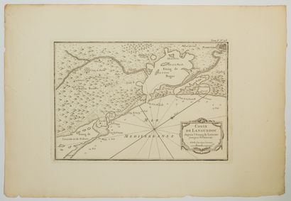 null 219 - AUDE. Map XVIIIth c. : " Coast of LANGUEDOC from the pond of Leucate to...
