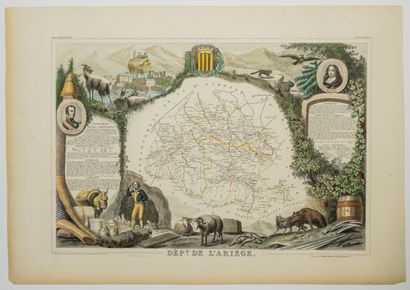 null 217 - « Département de L’ARIÈGE. » Atlas National illustré de Levasseur. Édité...