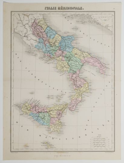 516 - Carte L’ITALIE MÉRIDIONALE (c. 1872)...