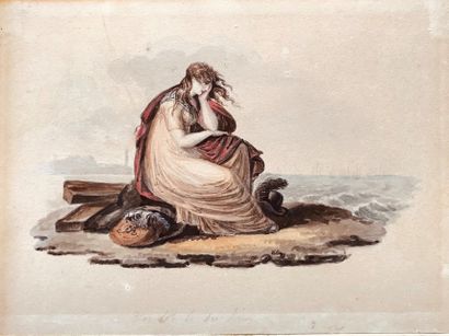 null Friedrich REHBERG (1758-1835) Lady Hamilton pleurant la mort de Lord Nelson...