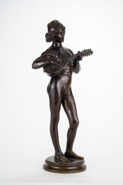 null Paul Dubois (1829-1905)

Le chanteur florentin

Bronze à patine brune médaille,

Signé...