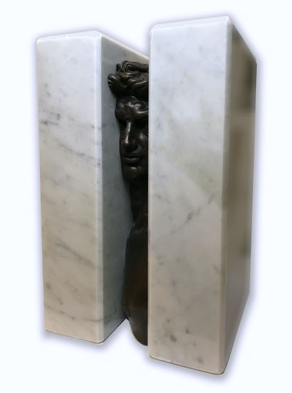 null Sacha SOSNO (1937-2013) David obliterated, 2007 Bronze and Carrara marble Signed...
