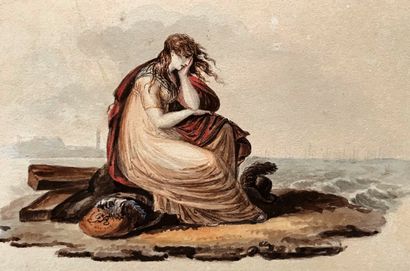 null Friedrich REHBERG (1758-1835) Lady Hamilton mourning the death of Lord Nelson...