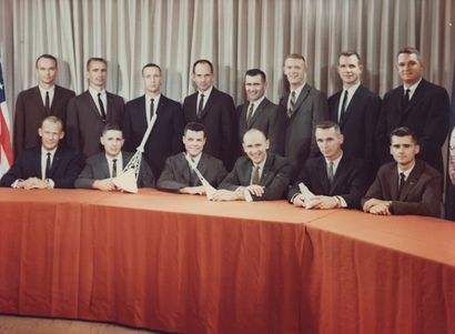 null NASA. (October 1963) --- Historic photograph. These fourteen pilots were designated...