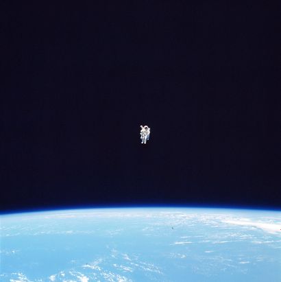 NASA NASA. LARGE FORMAT. Historic photograph. Extraordinary view of astronaut Bruce...
