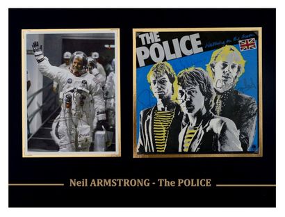 NASA Neil Armstrong – The Police : Photo couleur dédicacée de l'astronaute Neil Armstrong,...