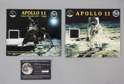 NASA Apollo XI : photo couleur du “LM Eagle” en approche pour l'arrimage avec à son...