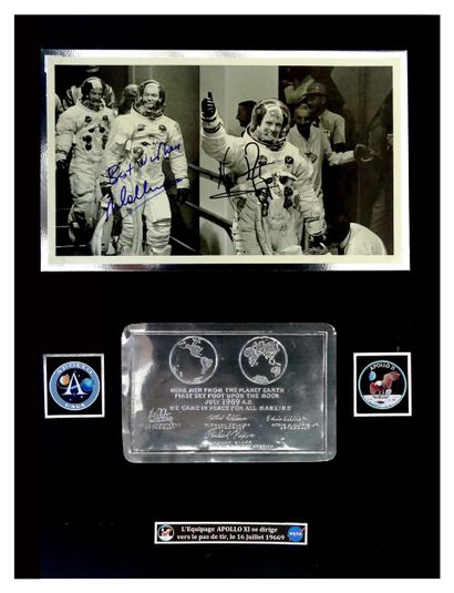 NASA Apollo XI : photo noir & blanc de l'Equipage Apollo XI, N. Armstrong, B. Aldrin...