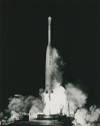 NASA NASA. Liftoff of the DELTA 22 rocket carrying the TIROS H satellite from PAS...