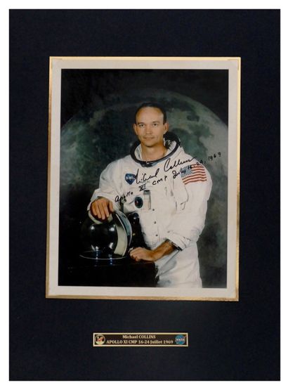 NASA Michael Collins : photo couleur du pilote du “CMS Colombia” avec dédicace de...