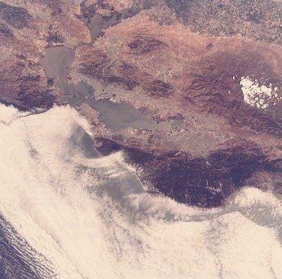 NASA NASA. Photographie de la baie de San Francisco et de la Californie depuis le...