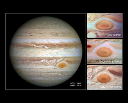NASA NASA. Planète Jupiter. Le télescope HUBBLE montre le grand bouton rouge de Jupiter...