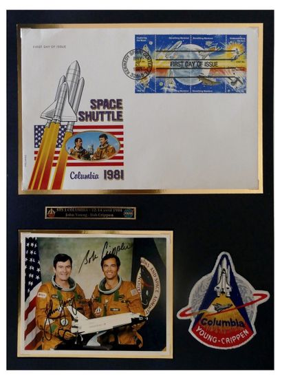 NASA STS 1 Columbia : enveloppe “Premier Jour” accompagnée d'une photo couleur dédicacée...
