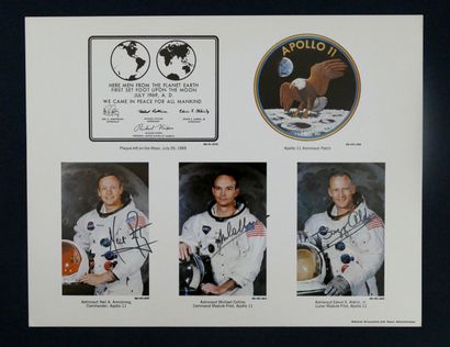 NASA Apollo XI : ensemble de 12 lithographies de la Nasa concernant la Mission Apollo...