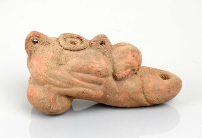 null Erotic oil lamp representing a character on a very large phallus

Terracotta...