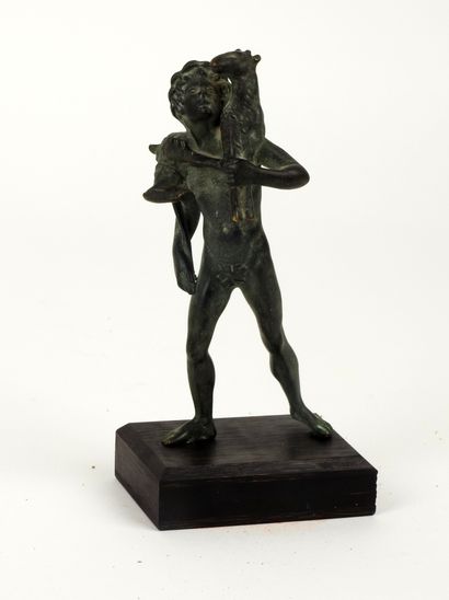null Young nude shepherd faun, a kid on one shoulder Roman style

Bronze or other...