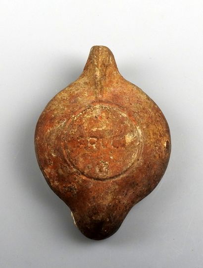 null Round oil lamp with cordial spout decorated with the three graces, inscription...