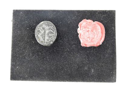 Scaraboid seal engraved with an animal

Chlorite...