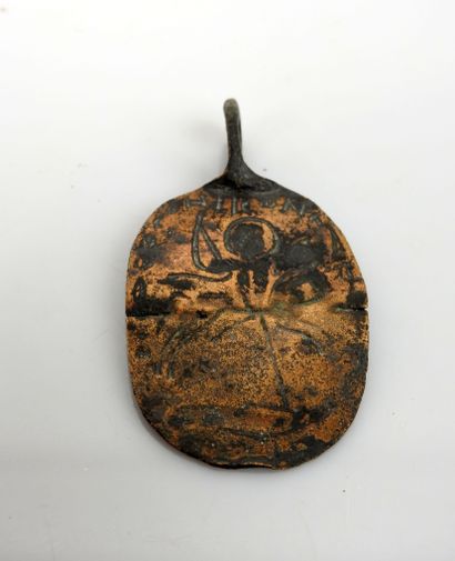 null Pendant decorated on one side with St. George slaying the dragon and the other...