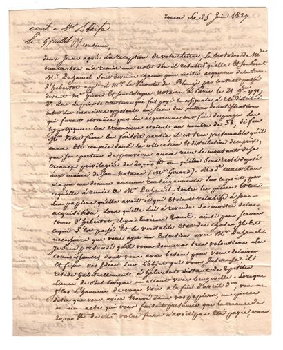 null CALVADOS. Lettre adressée au Baron de VITRAY en son Château de MANNEVILLE (Calvados)....
