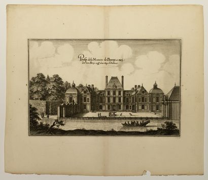 null VAL DE MARNE. 3 Vues XVIIe du Château de BERNY à FRESNES (94) : Prosp. Du Château...