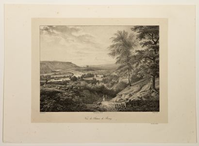 null YVELINES. Castle of ROSNY-SUR-SEINE: "View of the Castle of ROSNY" Lithograph...