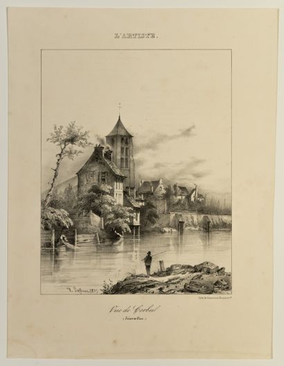 null ESSONNE. 2 views of CORBEIL-ESSONNE : " CORBEIL " Drawn from nature and lithographed...