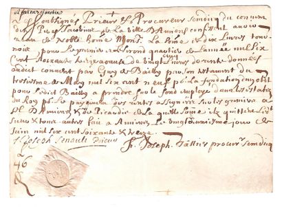 null SOMME. Parchment signed by the Prior and Procurator of the Convent of the Jacobin...